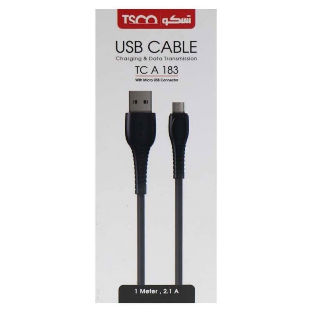 کابل میکرو یو اس بی TSCO TC A183 2.1A 1m