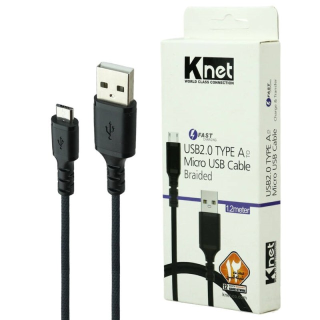 کابل میکرو یو اس بی فست شارژ K-net K-CUMB2012 1.2m