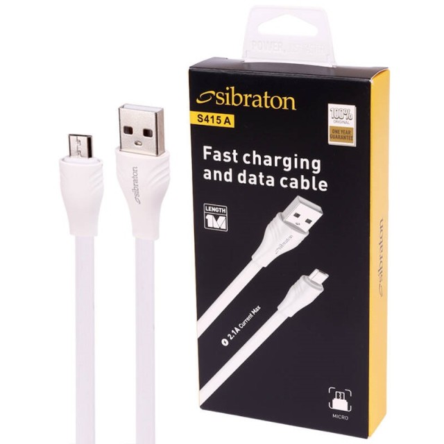 کابل میکرو یو اس بی فست شارژ Sibraton S415 A 2.1A 1m