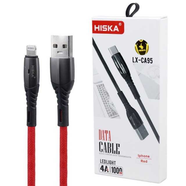 کابل آیفونی فست شارژ Hiska LX-CA95 4A 1m