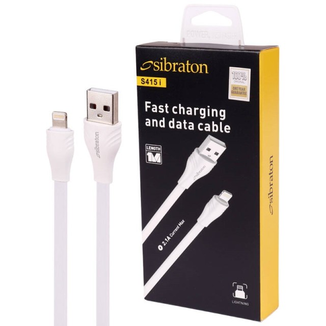کابل آیفونی فست شارژ Sibraton S415 i 2.1A 1m