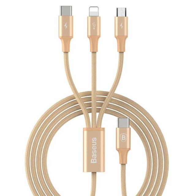 کابل ۳ سر فست شارژ Baseus Rapid Series CAMLT-SUS 3A 1.2m