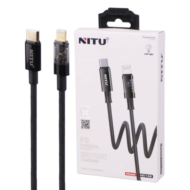 کابل تبدیل فست شارژ Nitu NC142 Type-C To Lightning 20W 1m