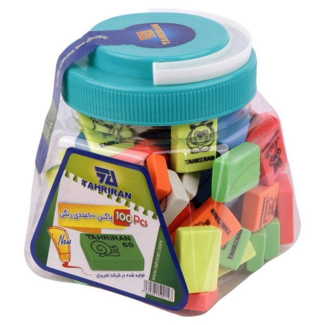 پاک کن رنگی تحریران Tahriran بسته ۱۰۰ عددی