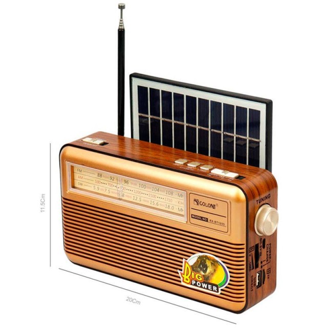 رادیو اسپیکر بلوتوثی رم و فلش خور خورشیدی Golon RX-BT169S