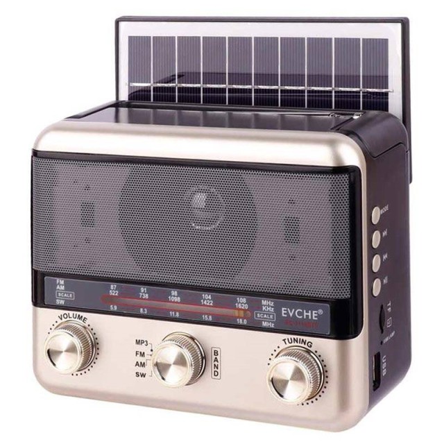 رادیو اسپیکر بلوتوثی رم و فلش خور خورشیدی Evche EC-2110BTS