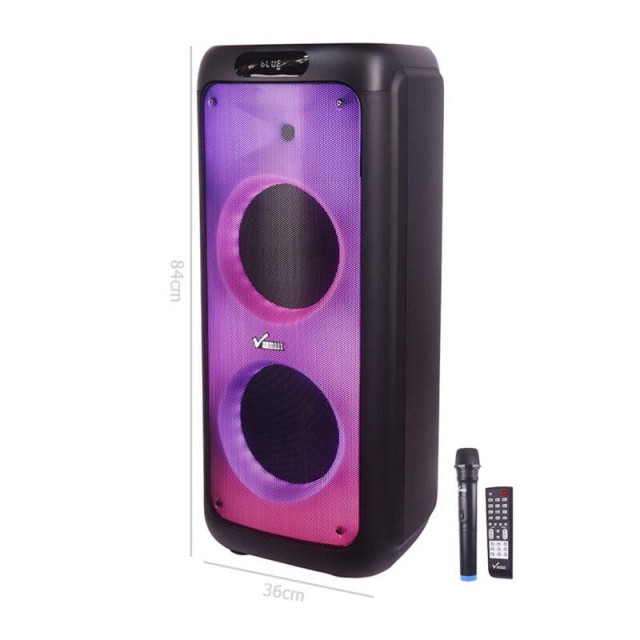 اسپیکر چمدانی بلوتوثی رم و فلش خور Vanmaax MAX-1300 + میکروفون و ریموت کنترل