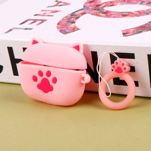 محافظ AirPods 3 سیلیکونی عروسکی پنجه صورتی