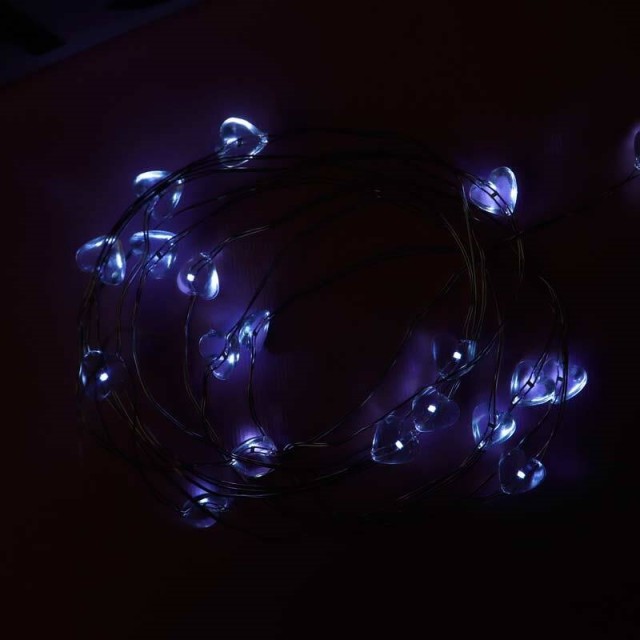 ریسه مفتولی طرح قلب باتری خور مهتابی ۲ متری