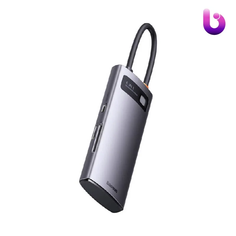 هاب و رم ریدر Baseus Metal Gleam Series WKWG030213 Type-C To USB3.0/TF/SD/Type-C PD