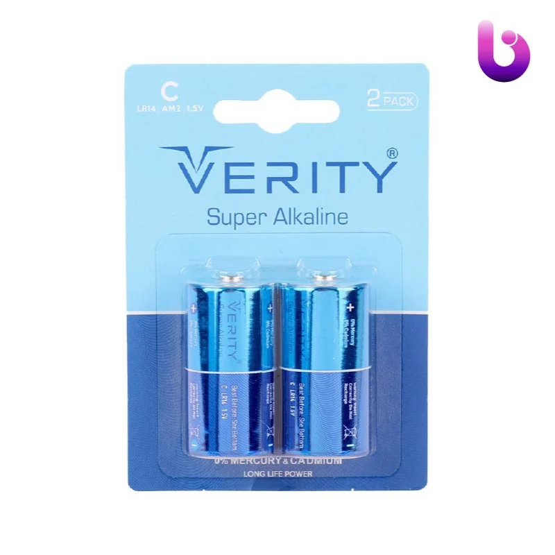 باتری دوتایی متوسط Verity Super Alkaline LR14 1.5V C