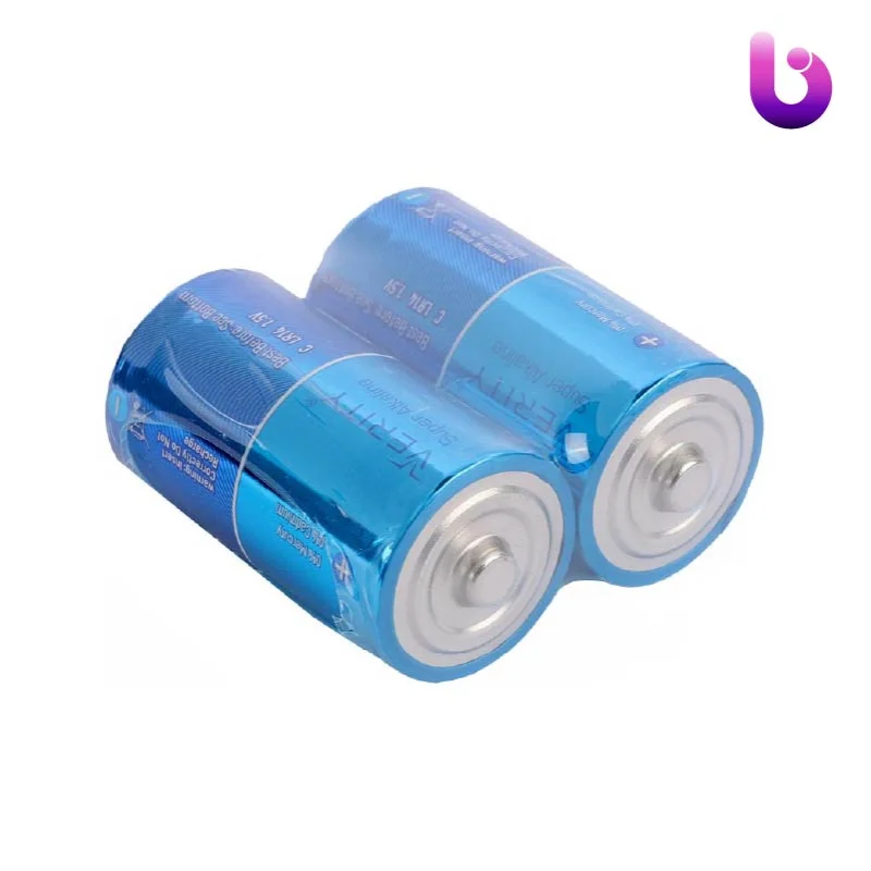 باتری دوتایی متوسط Verity Super Alkaline LR14 1.5V C شرینک