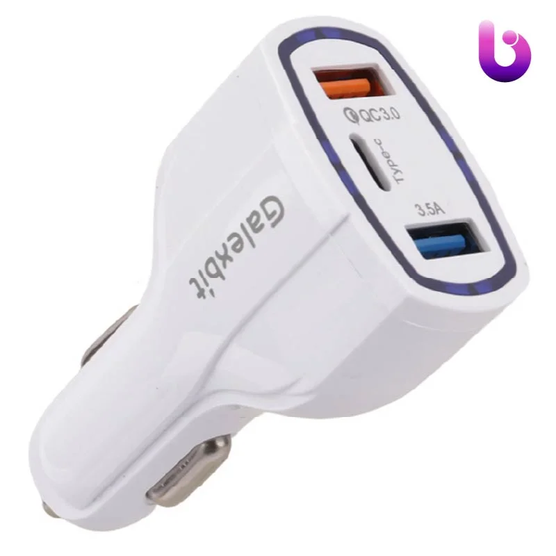 شارژر فندکی فست شارژ Galexbit GCH22 QC3.0 PD 7A 35W + کابل تایپ سی