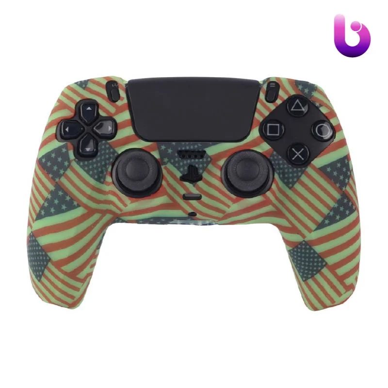 روکش دسته بازی PS5 طرح پرچم آمریکا زمینه سبز