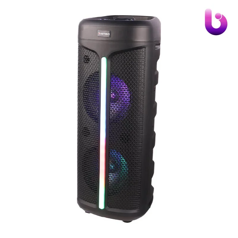 اسپیکر چمدانی بلوتوثی رم و فلش خور Kimiso QS-227 + میکروفون و ریموت کنترل