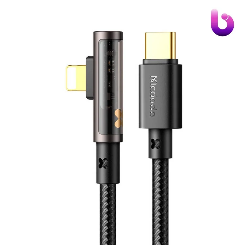 کابل تایپ سی به لایتنینگ فست شارژ 36 وات مک دودو CA-3390 یکسر L طول 1.2 متر