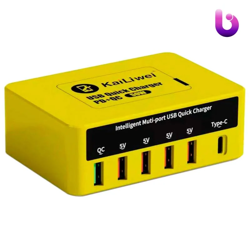 شارژر فست شارژ ۶ پورت کایلیوی Kailiwei KLW-818 3.4A PD QC3 40W