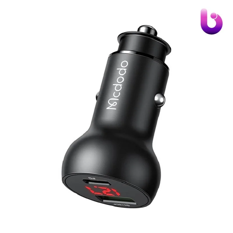 شارژر فندکی مک دودو Mcdodo CC-7030 PD QC Type C USB Car Charger نمایشگر دیجیتال توان 45 وات