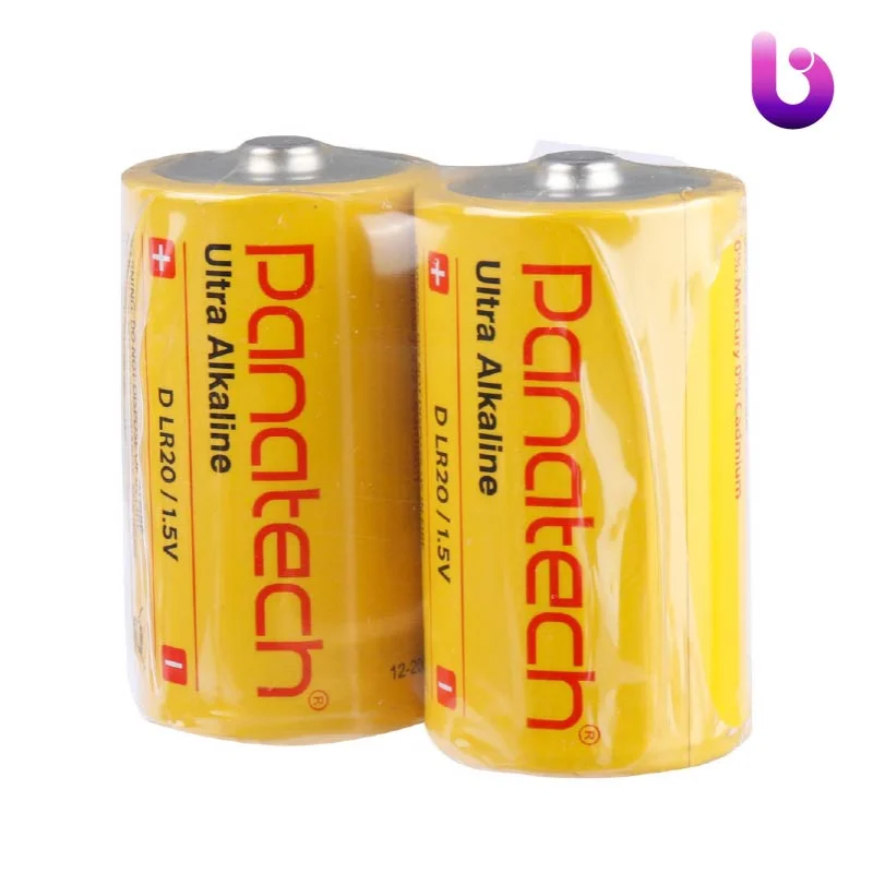 باتری دوتایی بزرگ Panatech Ultra Alkaline LR20 1.5V D شرینک