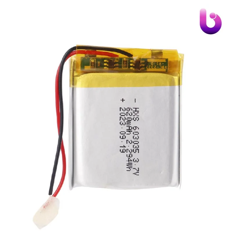 باتری لیتیوم 620mAh 5*30*35mm 603035