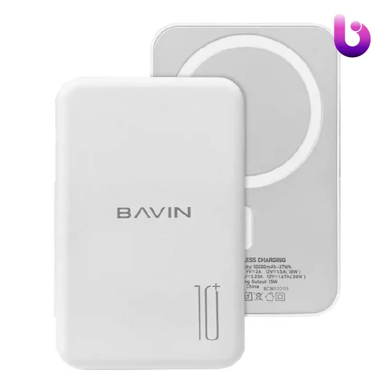 پاوربانک وایرلس 10000 مگ سیف باوین Bavin Y-PC1016 توان 20 وات