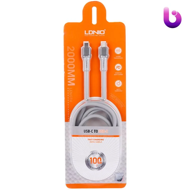 کابل تبدیل فست شارژ Ldnio LC602C Type-C To Type-C PD 100W 2m