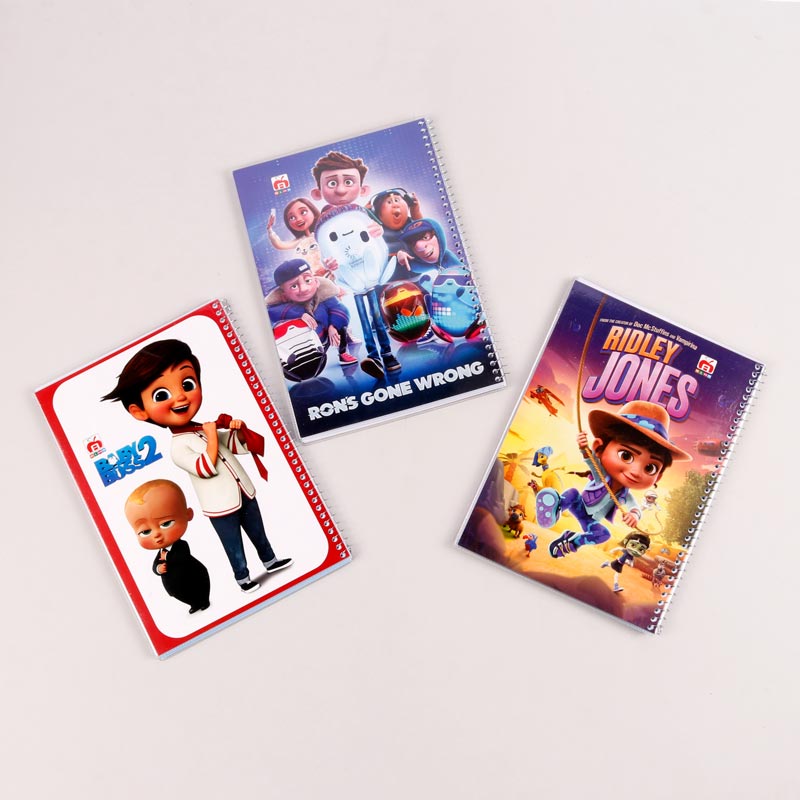 دفتر سیمی ۶۰ برگ طرح کارتونی پسرانه نهال آلما کد ۷۶۸۷