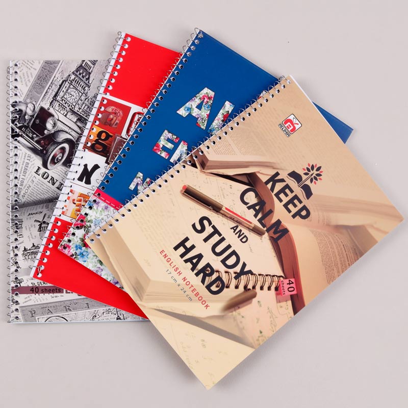 دفتر سیمی ۴۰ برگ ۲ خط طرح فانتزی نهال آلما کد ۷۴۳۰