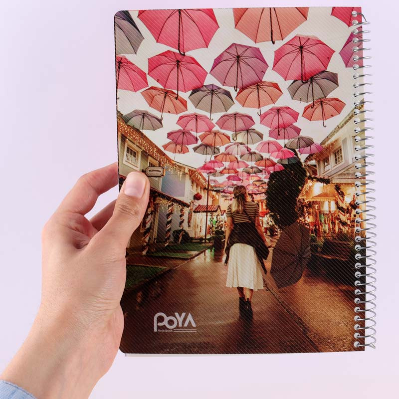 دفتر سیمی 100 برگ طرح دار پویا کد 1407