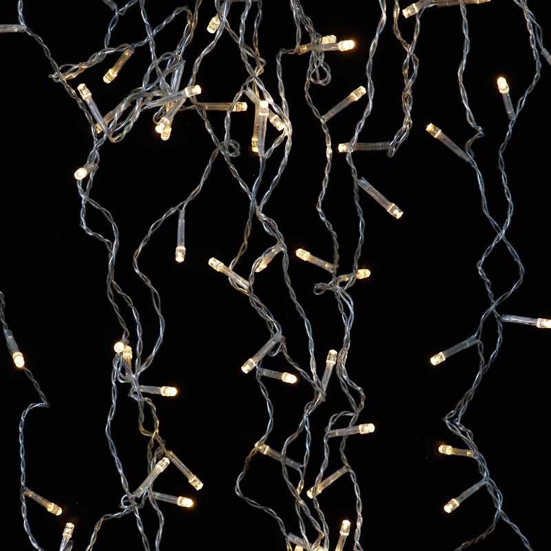 ریسه پرده ای ۳۰۰ لامپ طرح سوزنی آفتابی 3 متری با آویز 2 متری