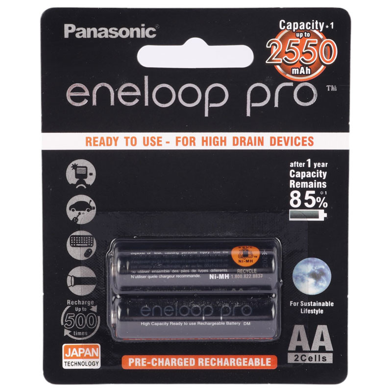 باتری دوتایی قلمی شارژی Panasonic Ni-MH AA 2550mAh