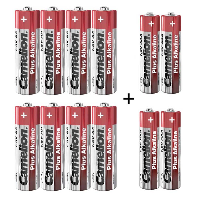 پک 8+4 باتری قلمی و نیم قلمی Camelion Plus Alkaline 1.5V