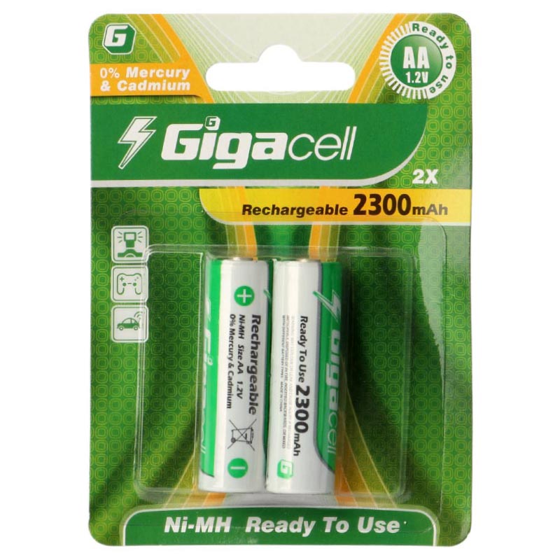 باتری دوتایی قلمی شارژی Gigacell AA 2300mAh