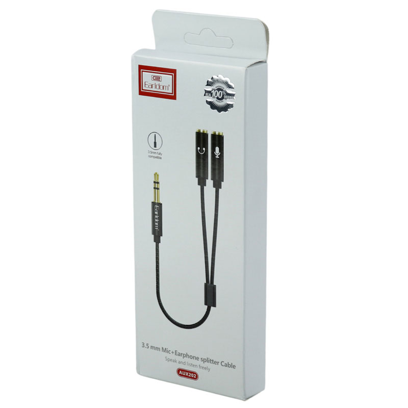 کابل ۱ به ۲ هدفون Earldom ET-AUX202 20cm