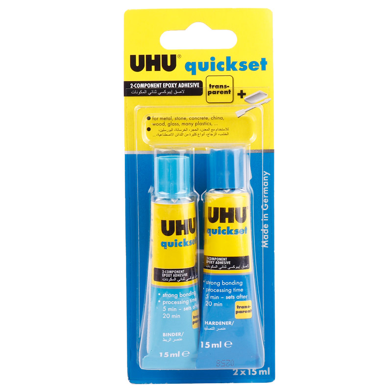 چسب دوقلو شفاف UHU Quickset 15ml