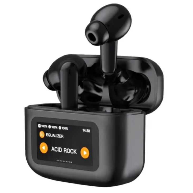 هندزفری بلوتوث دوگوش گرین لاین Green Lion TouchWave ANC GNTWVEANCBK دارای صفحه نمایش لمسی