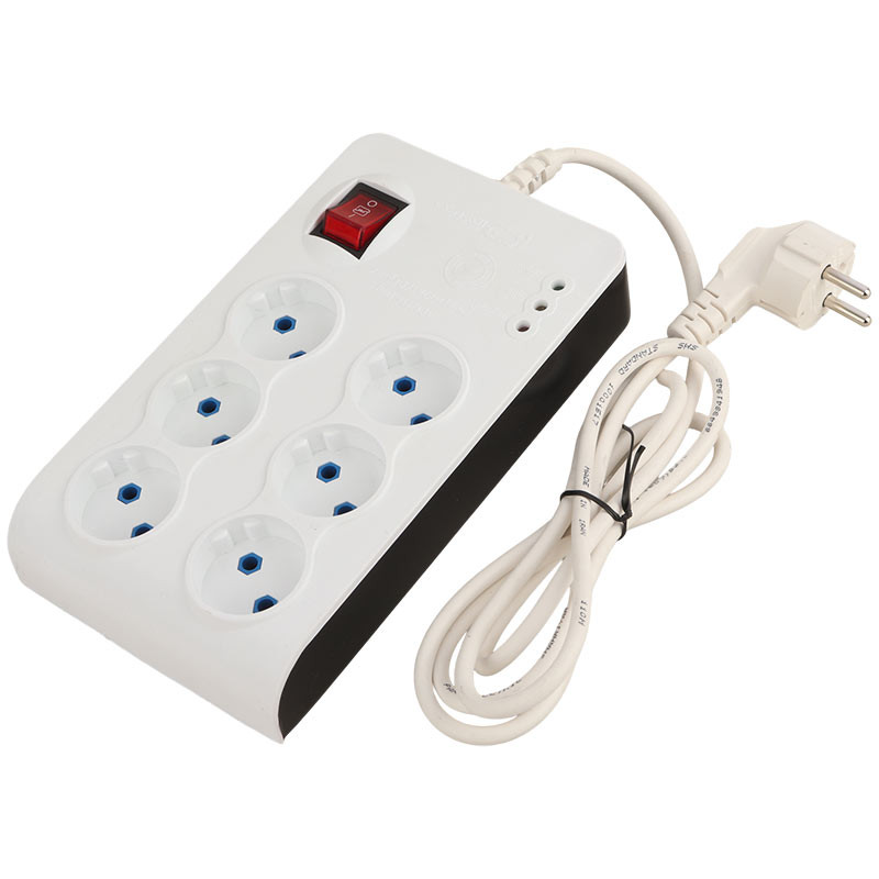 محافظ برق صوتی و تصویری 6 خانه برج الکترونیک با کابل 1.8 متری Parsa 95525