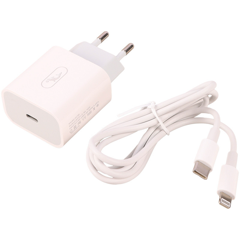 شارژر دیواری فست شارژ Sky Dolphin SC38L 2.4A 10.5W + کابل آیفونی
