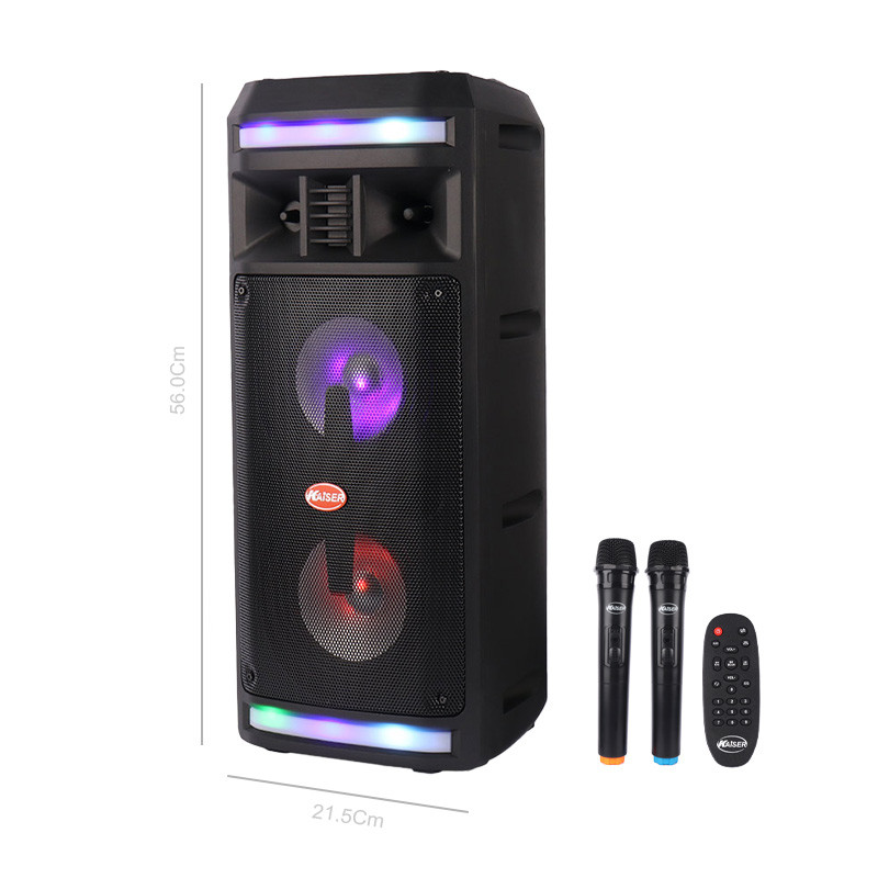 اسپیکر چمدانی بلوتوثی رم و فلش خور Kaiser K-6300 + میکروفون و ریموت کنترل