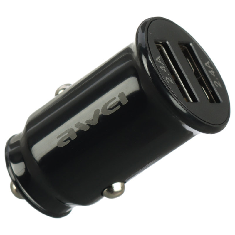 شارژر فندکی فست شارژ Awei C-826T 2.4A 12W + کابل تایپ سی