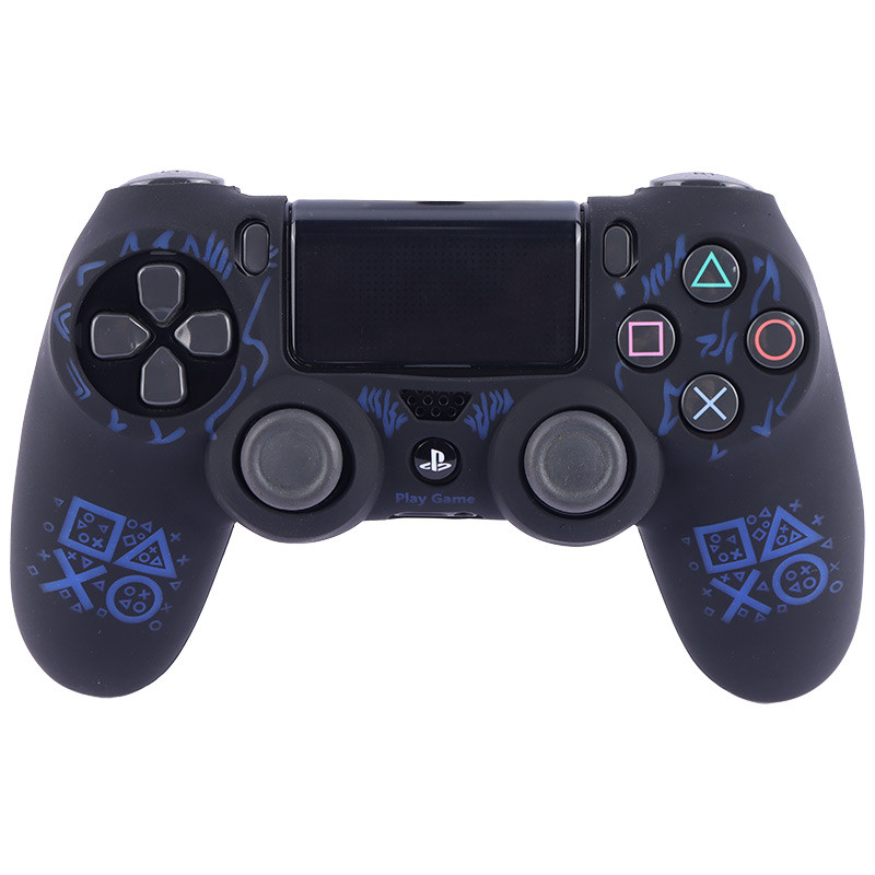 روکش دسته بازی PS4 طرح لوگو دکمه بازی آبی مشکی