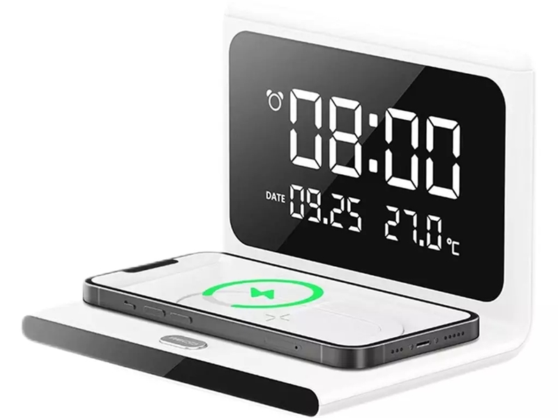 ساعت رومیزی هوشمند و شارژر وایرلس باوین Bavin PC1065S Wireless Charging Clock