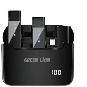 میکروفون بی سیم تایپ سی گرین لاین Green Lion 2 in 1 Digital Display Microphone دارای 2 فرستنده