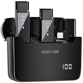 میکروفون بی سیم لایتنینگ گرین لاین Green Lion 2 in 1 Digital Display Microphone دارای 2 فرستنده
