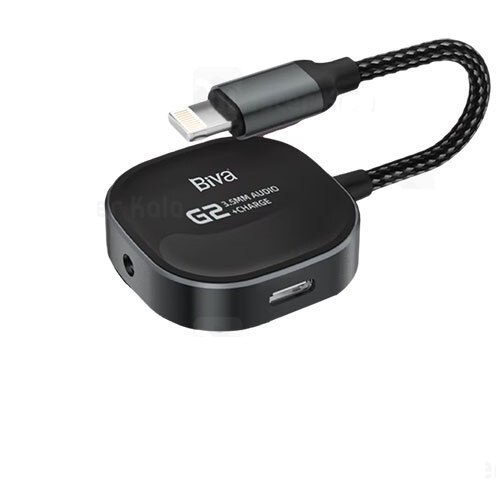 کابل تبدیل لایتنینگ اتصال همزمان هندزفری و شارژر Biva Jack-02L