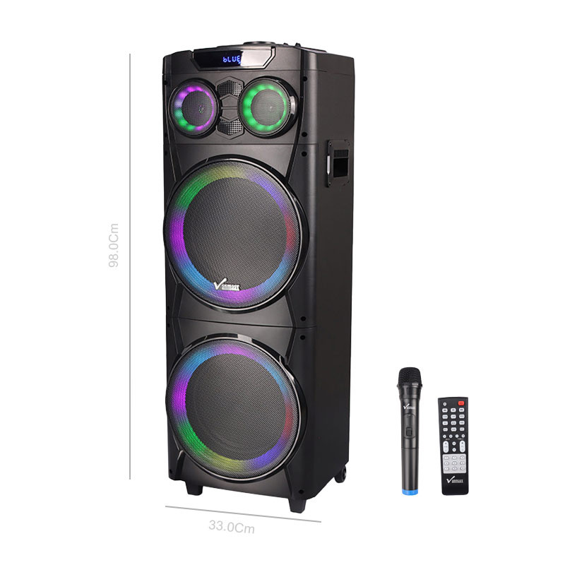 اسپیکر چمدانی بلوتوثی رم و فلش خور Vanmaax MAX-1035 + میکروفون و ریموت کنترل