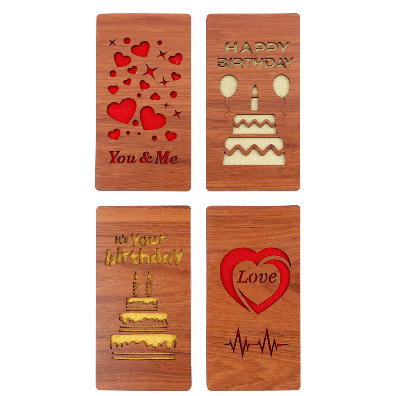 پاکت پول چوبی طرح دار 90x180mm