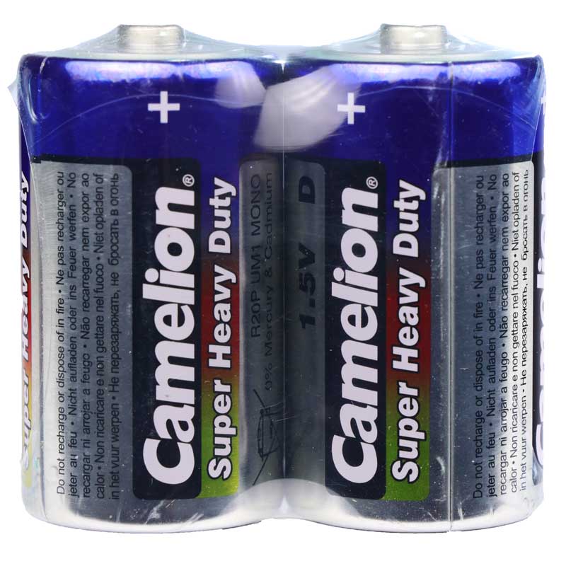 باتری دوتایی بزرگ Camelion Super Heavy Duty D شرینک
