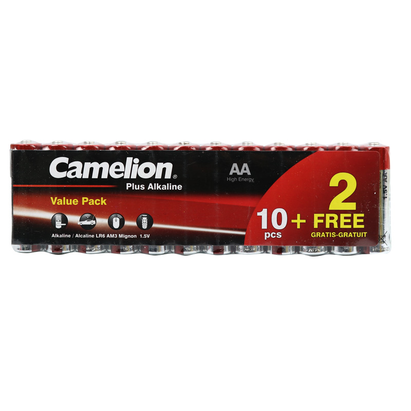 باتری قلمی Camelion Plus Alkaline LR6 1.5V AA بسته 12 عددی شرینک