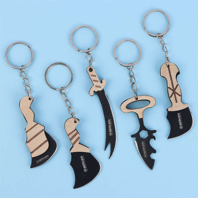 جا کلیدی طرح چاقو و تبر مشکی کد 3